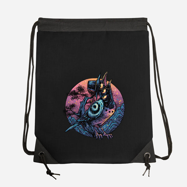 Crow From The Underworld-None-Drawstring-Bag-glitchygorilla