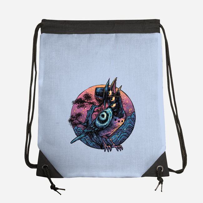 Crow From The Underworld-None-Drawstring-Bag-glitchygorilla