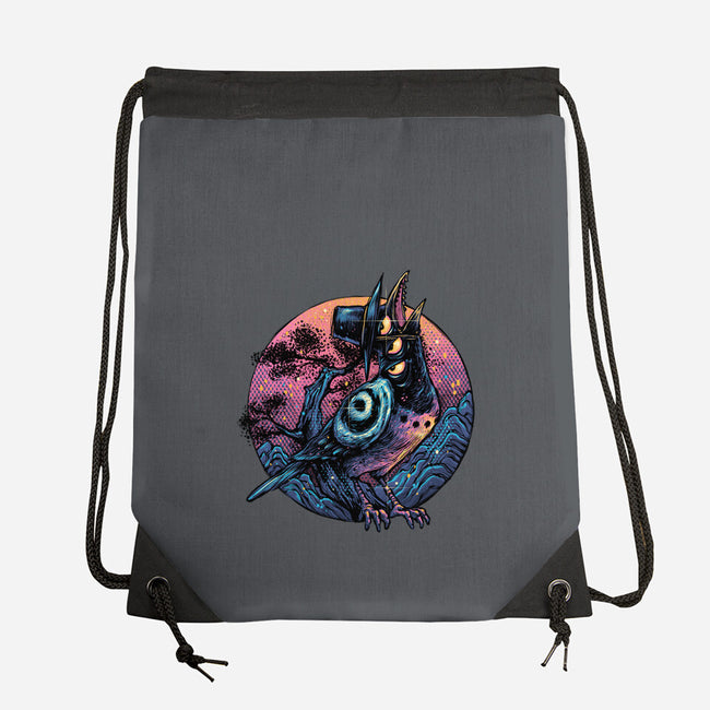 Crow From The Underworld-None-Drawstring-Bag-glitchygorilla