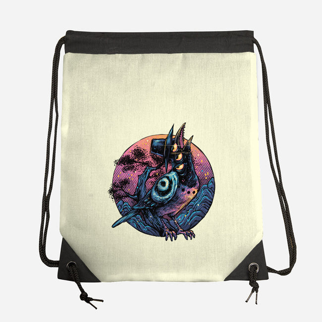 Crow From The Underworld-None-Drawstring-Bag-glitchygorilla