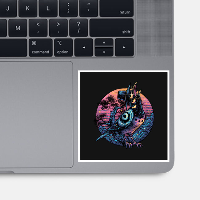 Crow From The Underworld-None-Glossy-Sticker-glitchygorilla