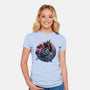 Crow From The Underworld-Womens-Fitted-Tee-glitchygorilla