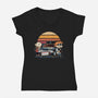 Outamilk-Womens-V-Neck-Tee-glitchygorilla