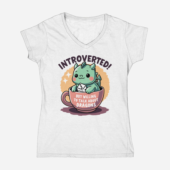 Willing To Talk About Dragons-Womens-V-Neck-Tee-FunkVampire