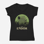 Visit Endor-Womens-V-Neck-Tee-turborat14