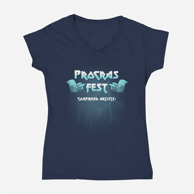 Procras Fest-Womens-V-Neck-Tee-Raffiti