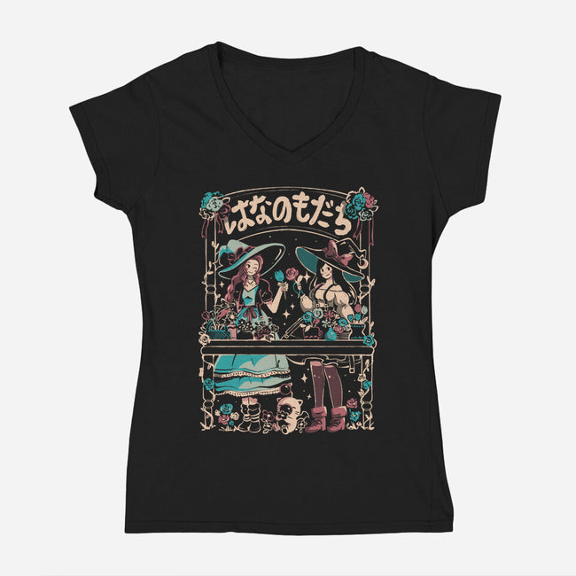 Flower Witches-Womens-V-Neck-Tee-Arigatees