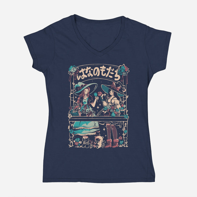 Flower Witches-Womens-V-Neck-Tee-Arigatees