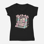 Pink Kitchen-Womens-V-Neck-Tee-Arigatees