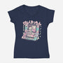 Pink Kitchen-Womens-V-Neck-Tee-Arigatees