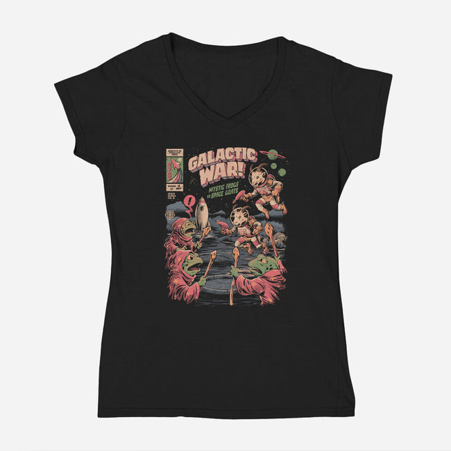 Galactic War-Womens-V-Neck-Tee-eduely