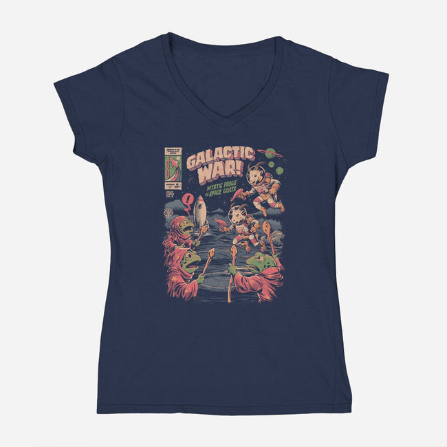 Galactic War-Womens-V-Neck-Tee-eduely