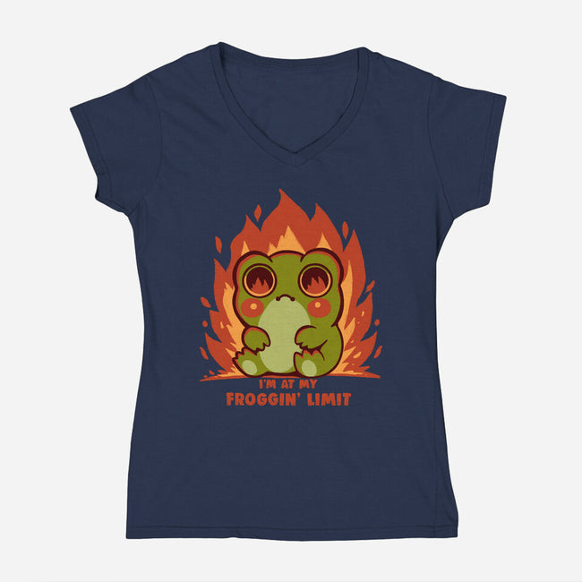 At My Froggin Limit-Womens-V-Neck-Tee-TechraNova
