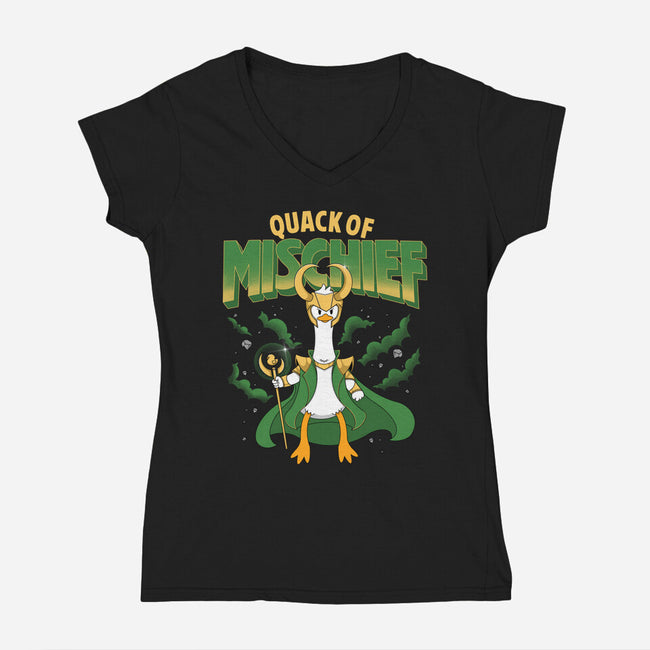 Quack Of Mischief-Womens-V-Neck-Tee-Tri haryadi