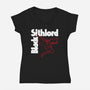 Black Sithlord-Womens-V-Neck-Tee-CappO