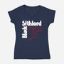 Black Sithlord-Womens-V-Neck-Tee-CappO