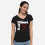Black Sithlord-Womens-V-Neck-Tee-CappO