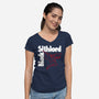 Black Sithlord-Womens-V-Neck-Tee-CappO