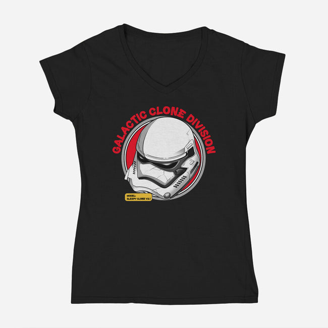Trooper Sleepy-Womens-V-Neck-Tee-hirolabs
