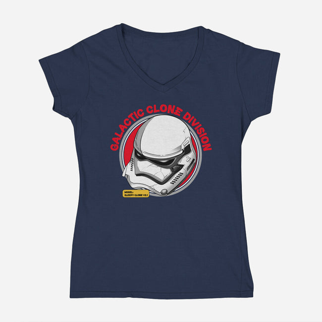 Trooper Sleepy-Womens-V-Neck-Tee-hirolabs