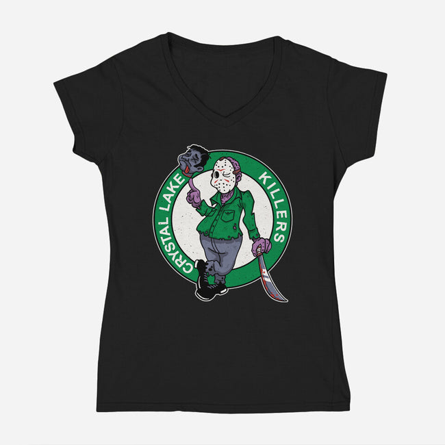 Crystal Lake Killers-Womens-V-Neck-Tee-Getsousa!