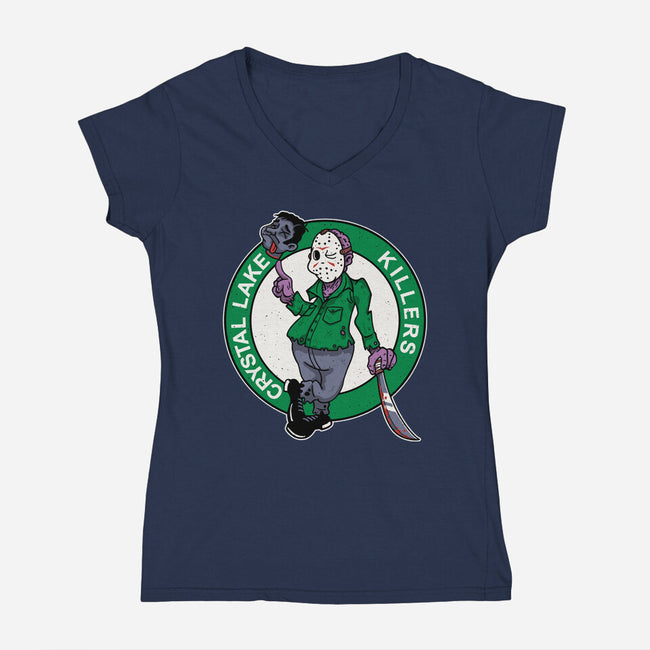 Crystal Lake Killers-Womens-V-Neck-Tee-Getsousa!