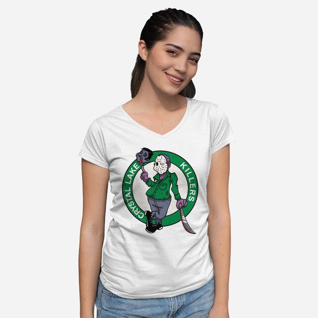 Crystal Lake Killers-Womens-V-Neck-Tee-Getsousa!