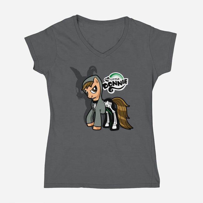 My Little Donnie-Womens-V-Neck-Tee-Boggs Nicolas