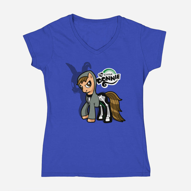My Little Donnie-Womens-V-Neck-Tee-Boggs Nicolas