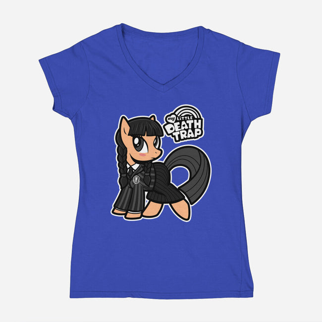 My Little Death Trap-Womens-V-Neck-Tee-Boggs Nicolas
