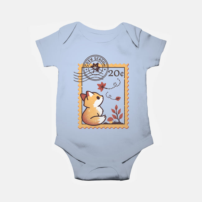Autumn Fox Postage Stamp-Baby-Basic-Onesie-NemiMakeit