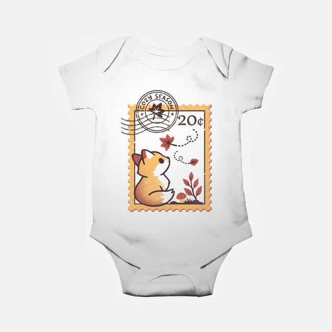 Autumn Fox Postage Stamp-Baby-Basic-Onesie-NemiMakeit