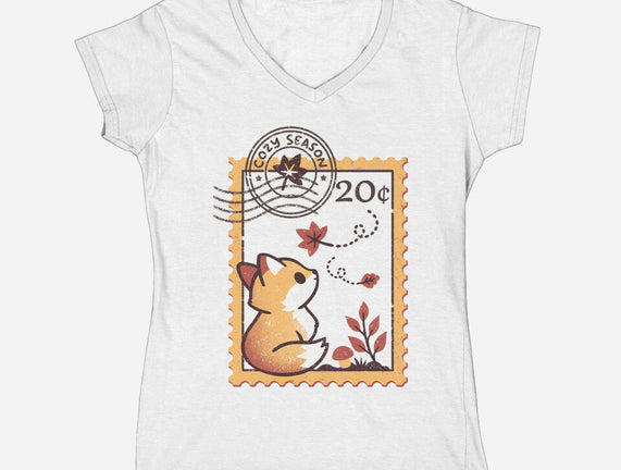 Autumn Fox Postage Stamp