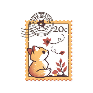 Autumn Fox Postage Stamp