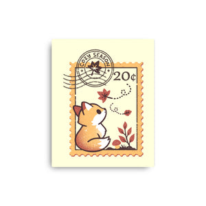 Autumn Fox Postage Stamp