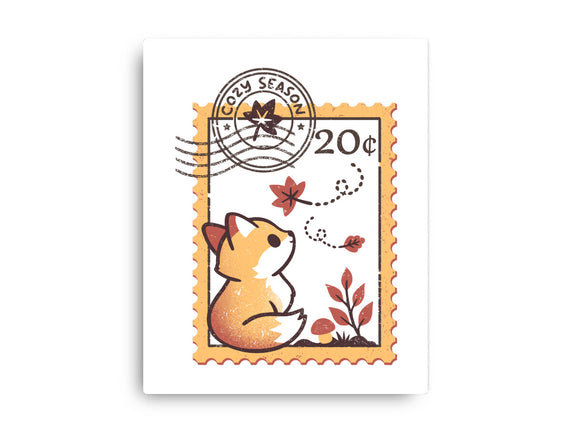 Autumn Fox Postage Stamp