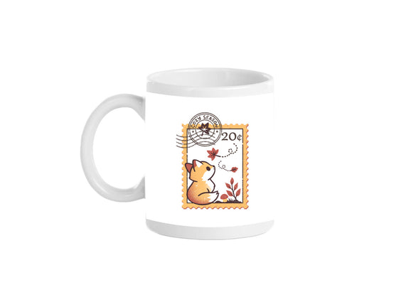 Autumn Fox Postage Stamp