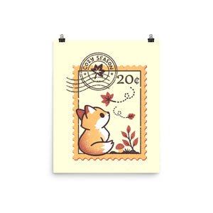 Autumn Fox Postage Stamp