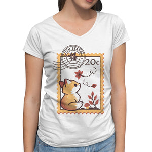 Autumn Fox Postage Stamp