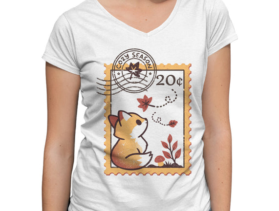 Autumn Fox Postage Stamp