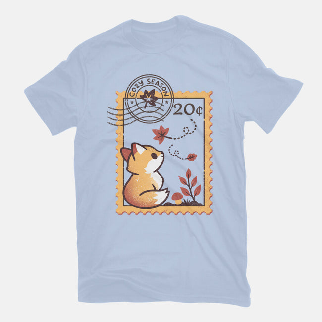 Autumn Fox Postage Stamp-Mens-Heavyweight-Tee-NemiMakeit