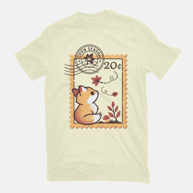 Autumn Fox Postage Stamp-Mens-Basic-Tee-NemiMakeit