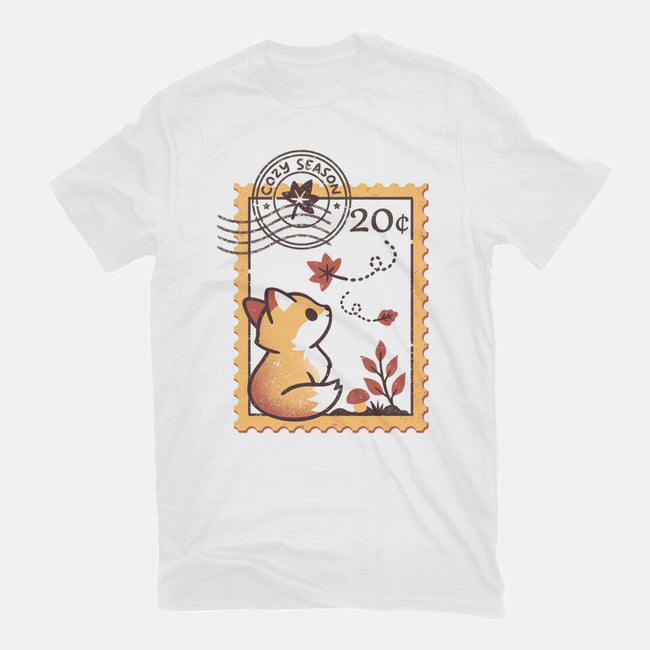 Autumn Fox Postage Stamp-Mens-Heavyweight-Tee-NemiMakeit
