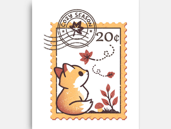 Autumn Fox Postage Stamp
