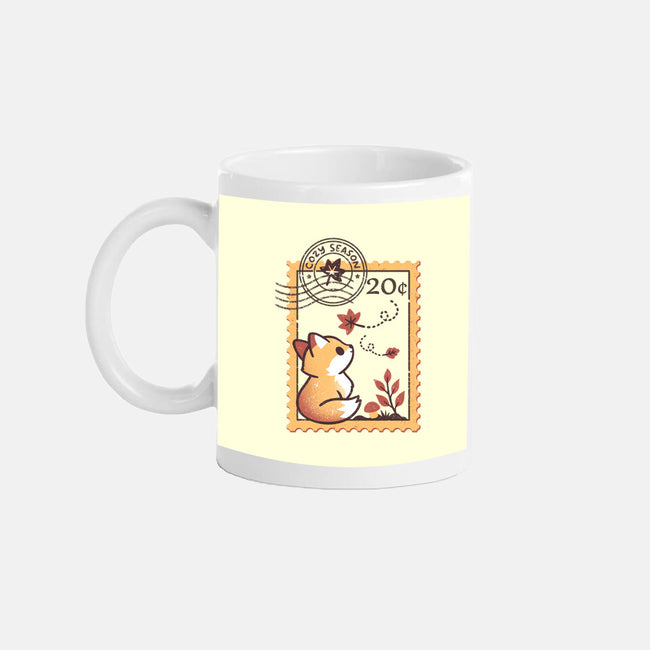 Autumn Fox Postage Stamp-None-Mug-Drinkware-NemiMakeit