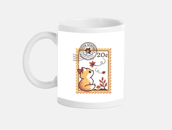 Autumn Fox Postage Stamp