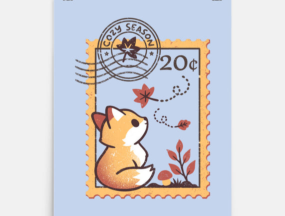 Autumn Fox Postage Stamp
