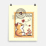 Autumn Fox Postage Stamp-None-Matte-Poster-NemiMakeit