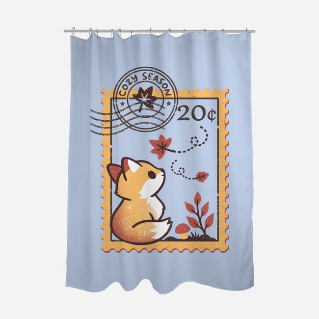 Autumn Fox Postage Stamp-None-Polyester-Shower Curtain-NemiMakeit
