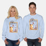 Autumn Fox Postage Stamp-Unisex-Crew Neck-Sweatshirt-NemiMakeit